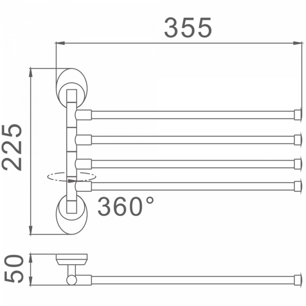 Полотенцедержатель 4-е рога Haiba HB 1614