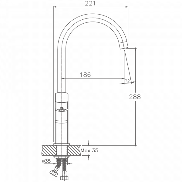 Смеситель для кухни Haiba HB 70577, хром