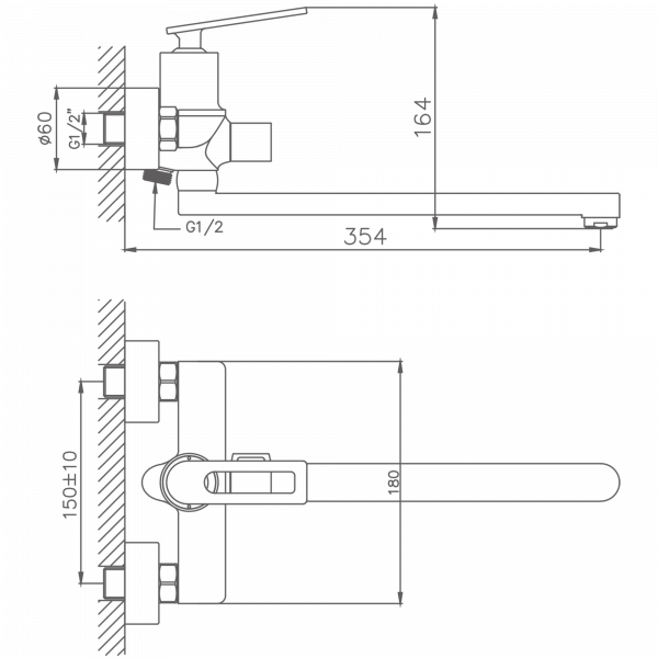 Смеситель для ванны Haiba HB 22589, хром