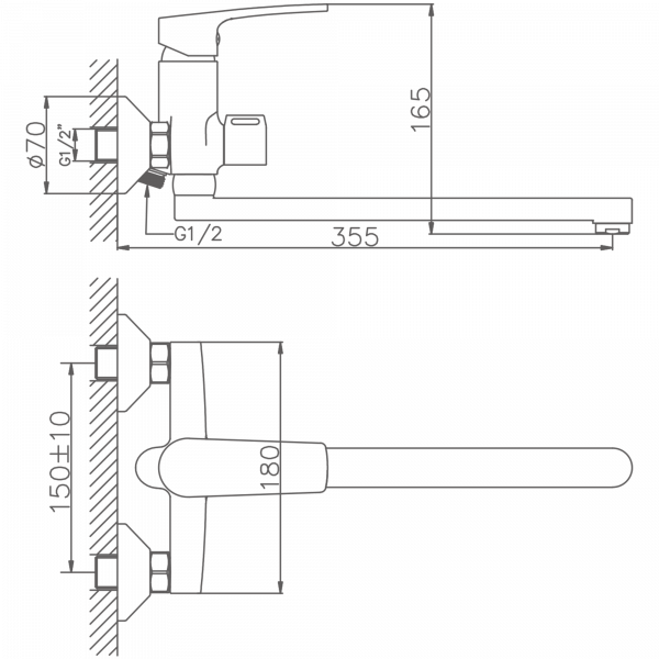 Смеситель для ванны Haiba HB 22587, хром