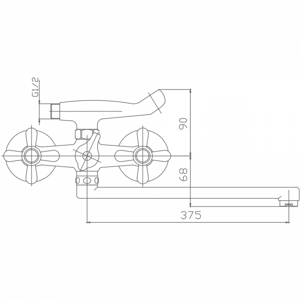 Смеситель для ванны Haiba HB 2225, хром