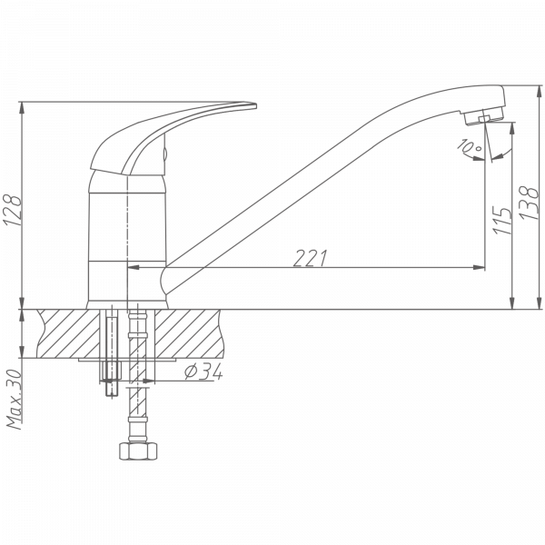 Смеситель для кухни Haiba HB 4203, хром