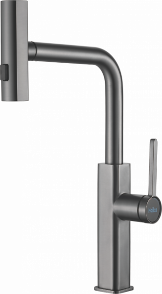 Смеситель для кухни, выдвижной излив, нержавеющая сталь, оружейная сталь HB 73824-3