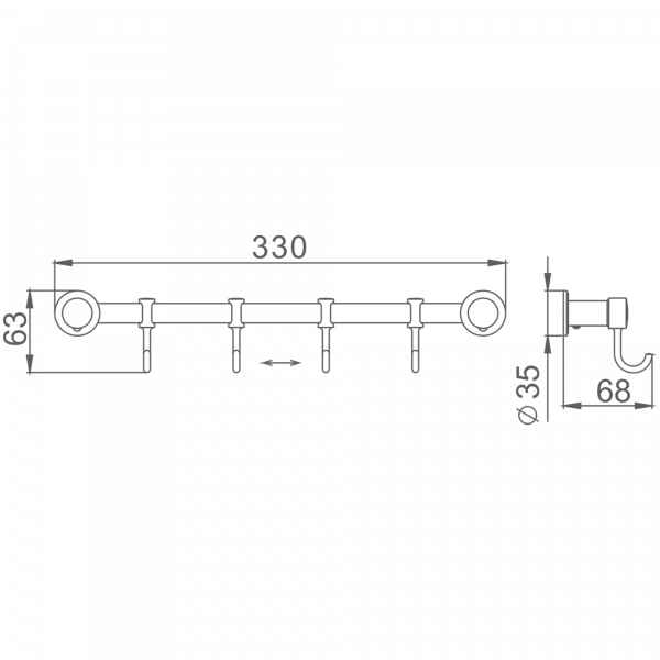 4 крючка Haiba HB 205-4