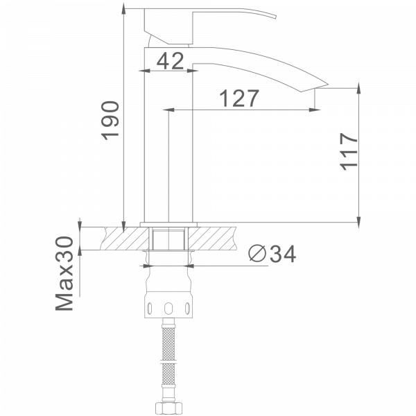 Смеситель для раковины, нержавеющая сталь HB 10815
