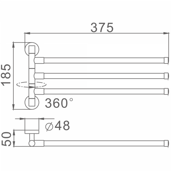 Полотенцедержатель 3-е рога Haiba HB 8713