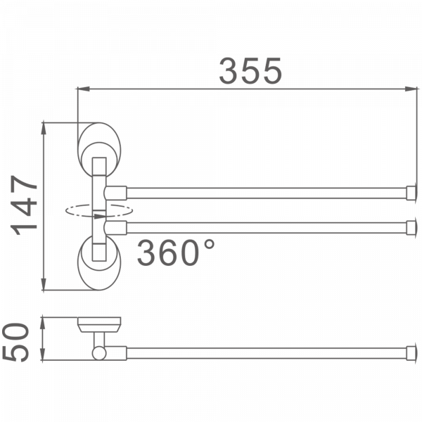 Полотенцедержатель 2-е рога Haiba HB 1612