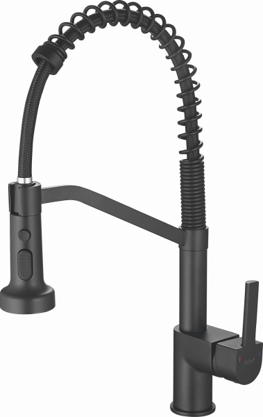 Смеситель для кухни, гибкий излив, латунь, черный HB 73826-7