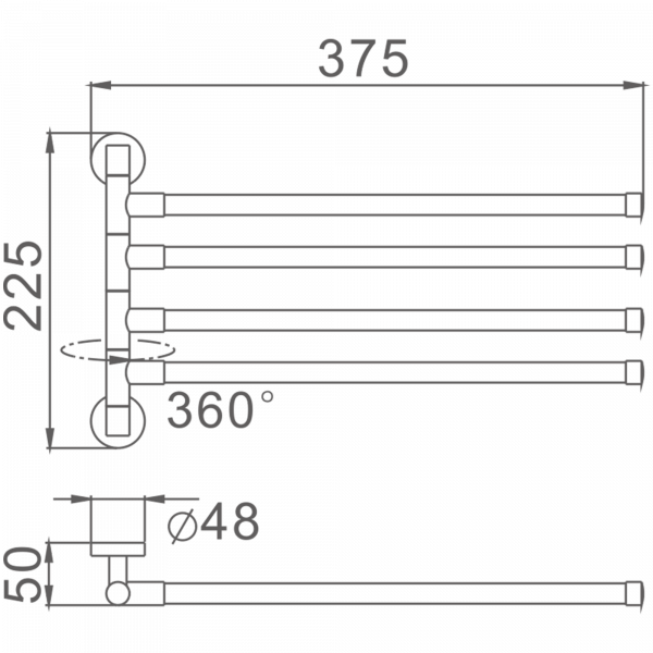 Полотенцедержатель 3-е рога Haiba HB 8714