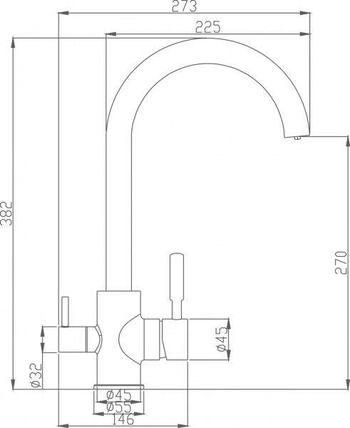 Смеситель для кухни Haiba HB 76840, хром
