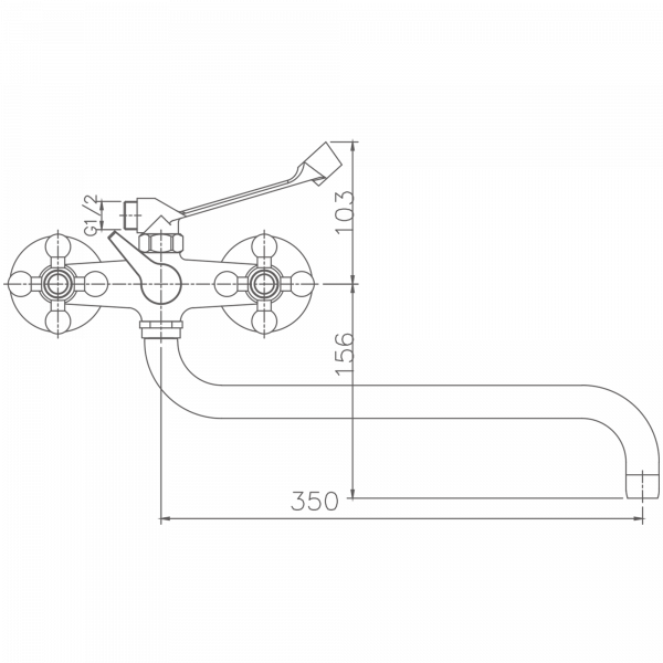 Смеситель для ванны Haiba HB 2619-3, хром