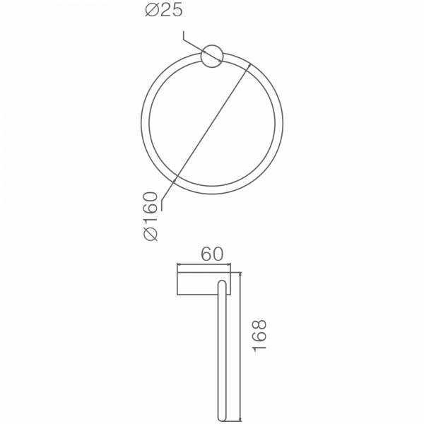 Держатель для полотенец, кольцо, черный HB 8404-7