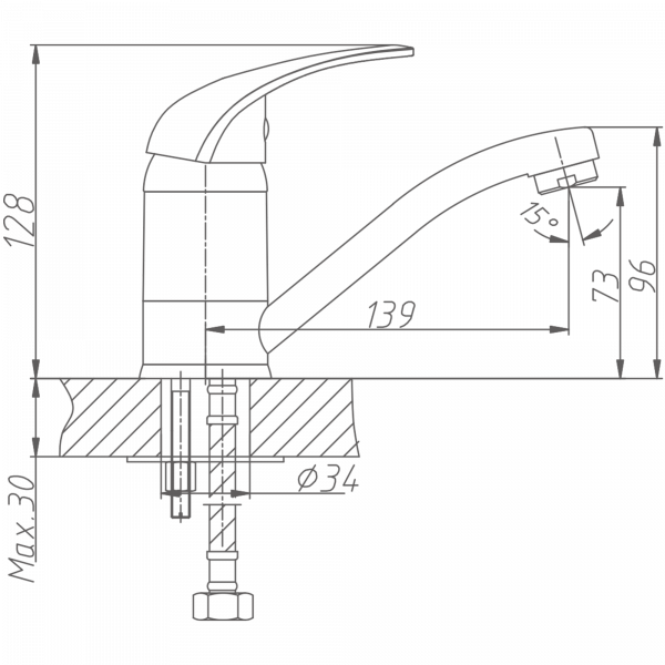 Смеситель для кухни Haiba HB 4503, хром