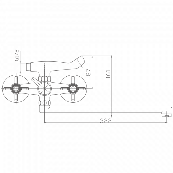 Смеситель для ванны Haiba HB 2124, хром