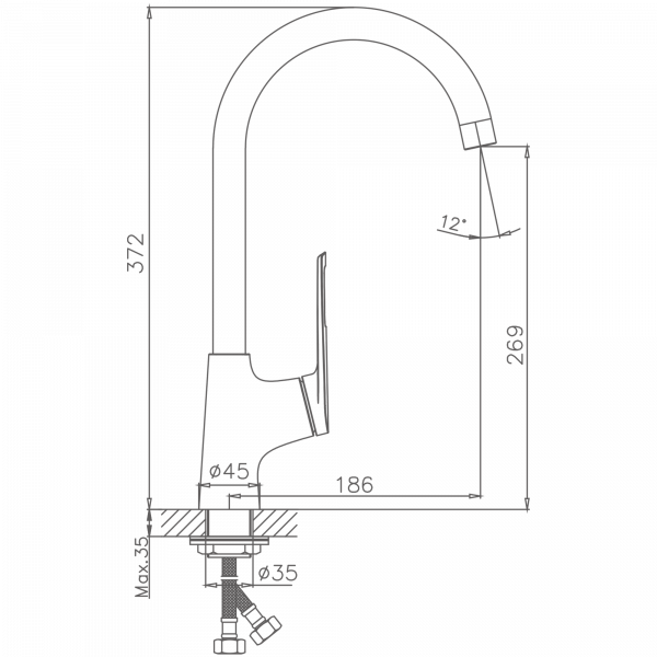 Смеситель для кухни Haiba HB 70595, хром