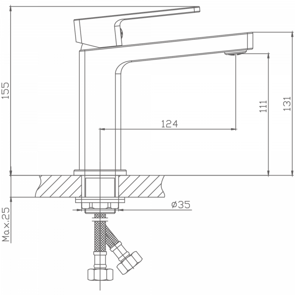 Смеситель для раковины, латунь, хром HB 10615