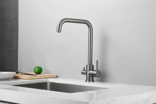 Смеситель для кухни с подключением фильтра, нержавеющая сталь, оружейная сталь HB 43829-3