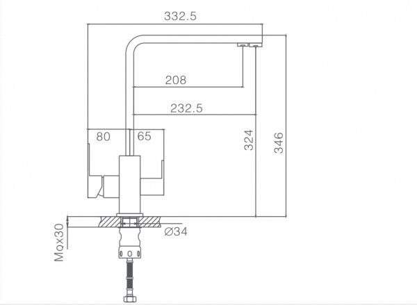 Смеситель для кухни с подключением фильтра, нержавеющая сталь, черный HB 76803-7