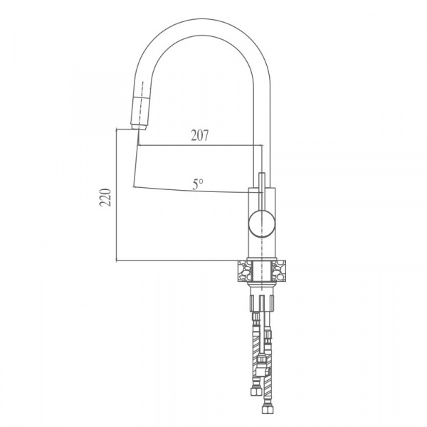 Смеситель для кухни Haiba HB 70304-5, сталь