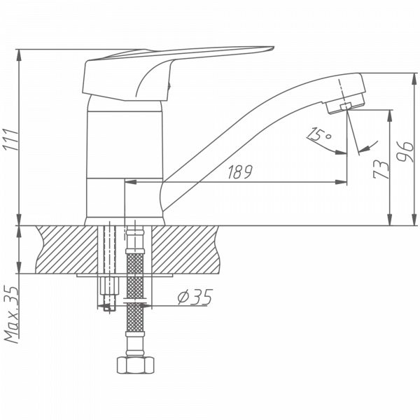 Смеситель для кухни Haiba HB 4504, хром