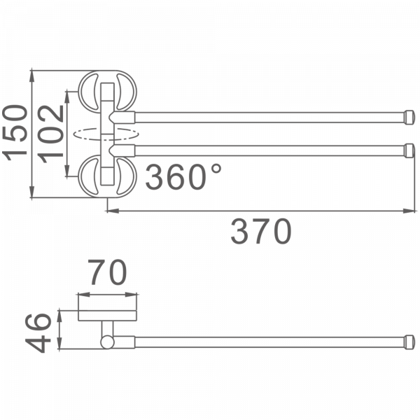 Полотенцедержатель 2-е рога Haiba HB 1912