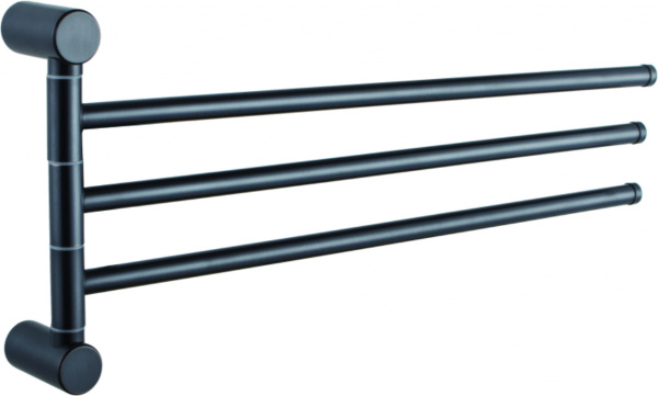 Держатель для полотенец, тройной, поворотный 400 мм, черный HB 8413-7