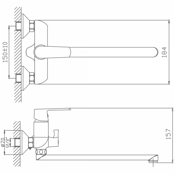 Смеситель для ванны Haiba HB 22804, белый