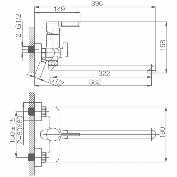Смеситель для ванны, длинный излив, латунь, черный
Комплектация: лейка, шланг 1,5м, держатель для лейки HB 22814-7
