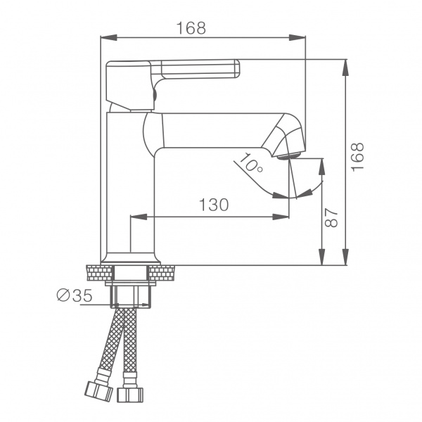 Смеситель для раковины, латунь, хром HB 10814