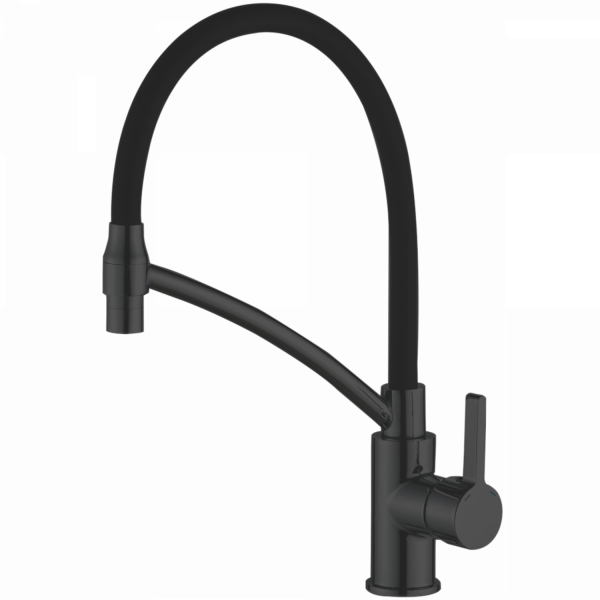 Смеситель для кухни, гибкий излив, латунь, черный HB 73644-7