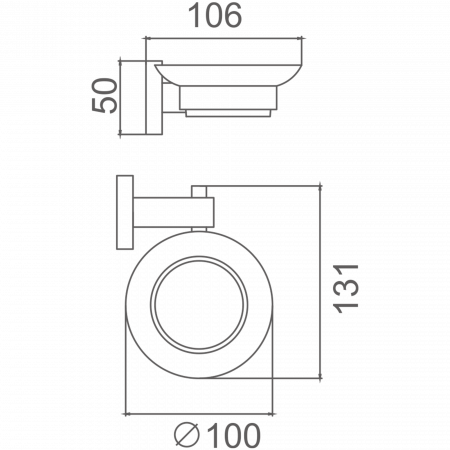 Мыльница стеклянная, черный HB 8902