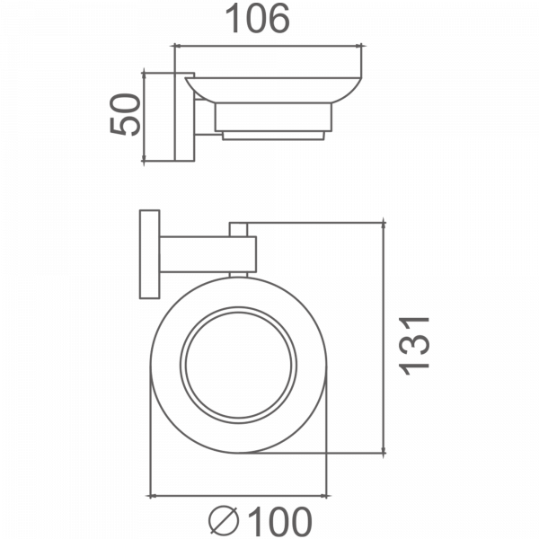 Мыльница стеклянная, черный HB 8902