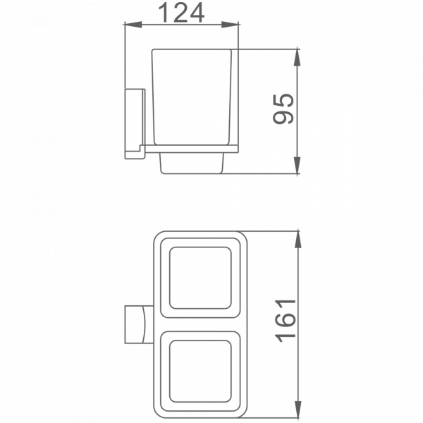 Держатель 2-стаканов Haiba HB 8808