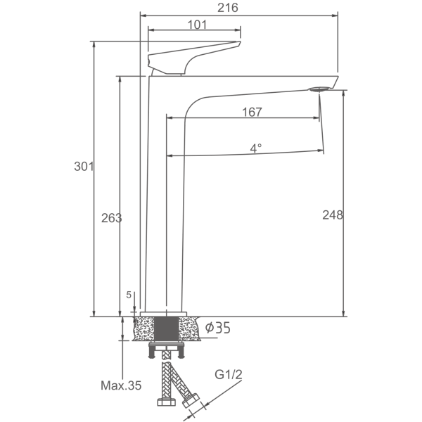 Смеситель для раковины
золотой HB11726-5