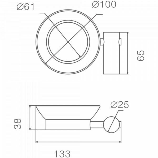 Мыльница стеклянная, черный HB 8402-7