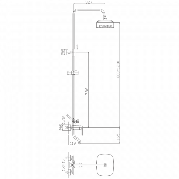 Душевая система Haiba HB 2405