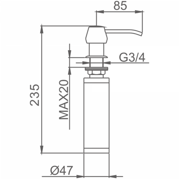 Дозатор для кухонной мойки металл Haiba HB 405