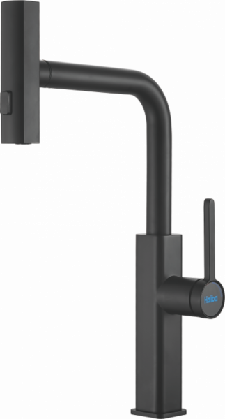 Смеситель для кухни, выдвижной излив, нержавеющая сталь, черный HB 73824-7