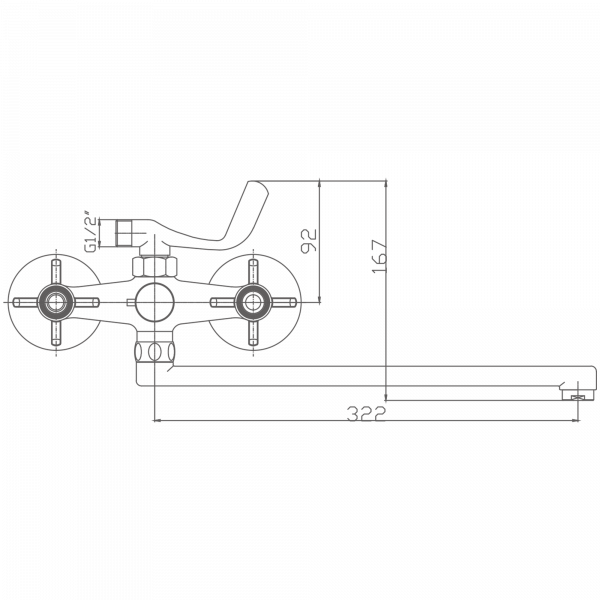 Смеситель для ванны Haiba HB 2224, хром