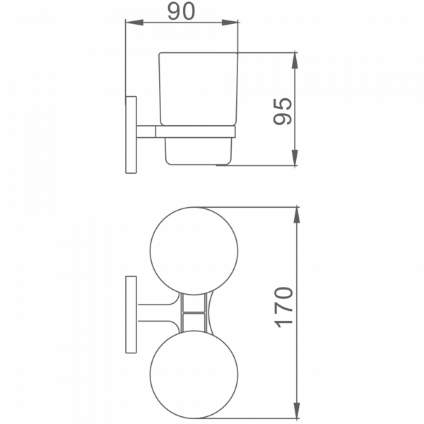 Держатель 2-стаканов Haiba HB 8608