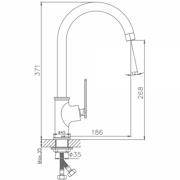 Смеситель для кухни Haiba HB 70589, хром