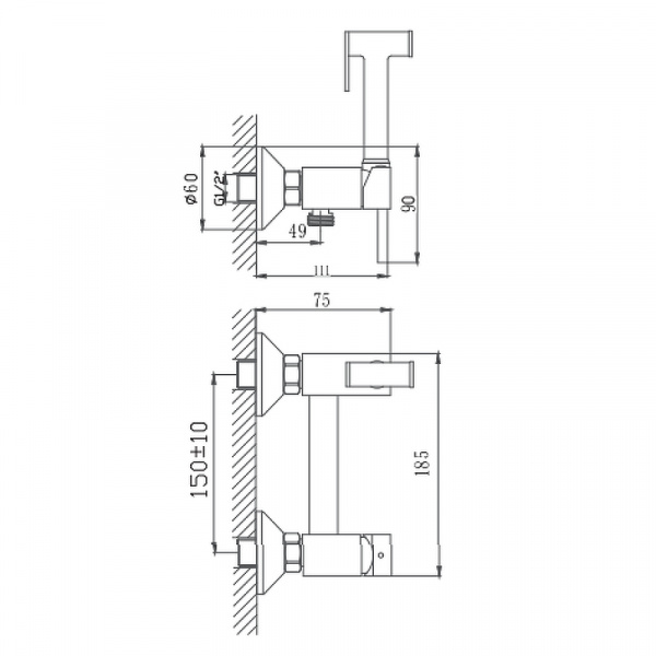 Смеситель с гигиеническим душем Haiba HB 5520