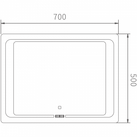 Зеркало LED 700*500 мм HB 664