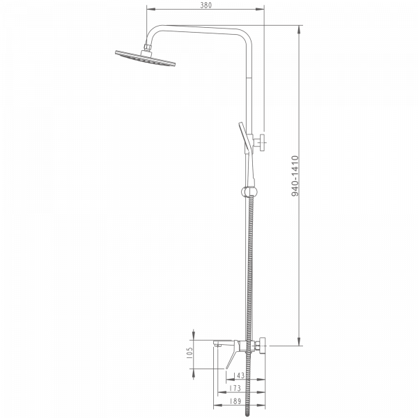 Душевая система, тропический душ, латунь, черный
Комплектация: лейка, шланг 1,5м, держатель для лейки HB 24818-7