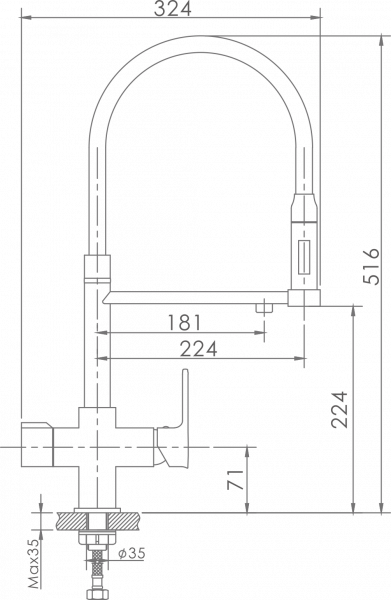 Смеситель для кухни Haiba HB 76854, хром
