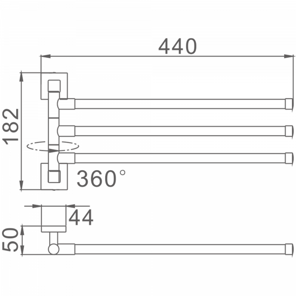 Полотенцедержатель 3-е рога Haiba HB 8613