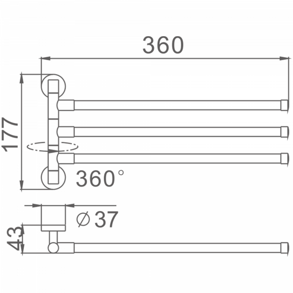 Полотенцедержатель 3-е рога Haiba HB 113