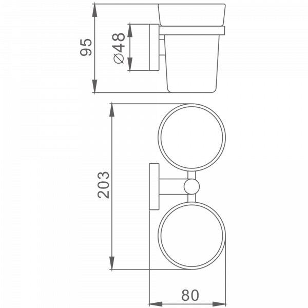 Держатель 2-стаканов Haiba HB 1708