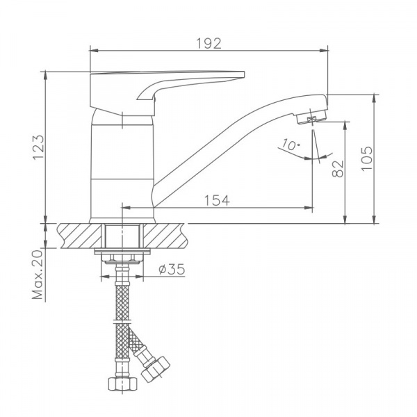 Смеситель для кухни Haiba HB4568-2, хром