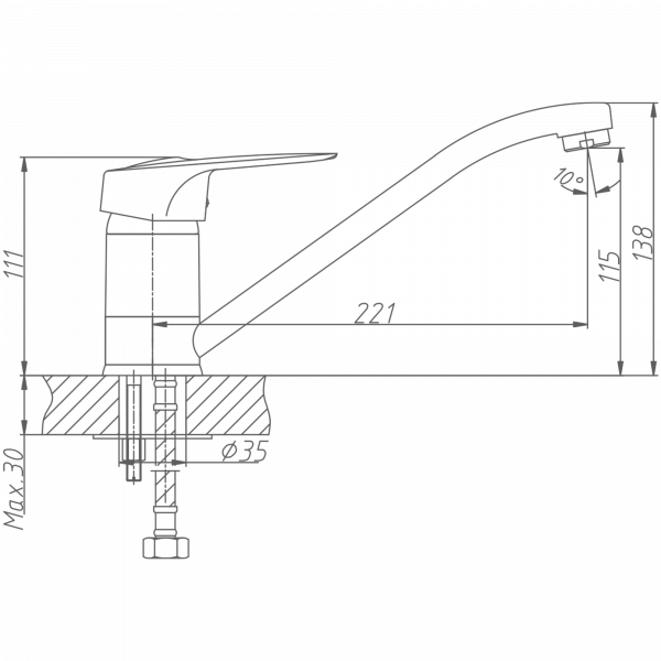 Смеситель для кухни Haiba HB 4204, хром